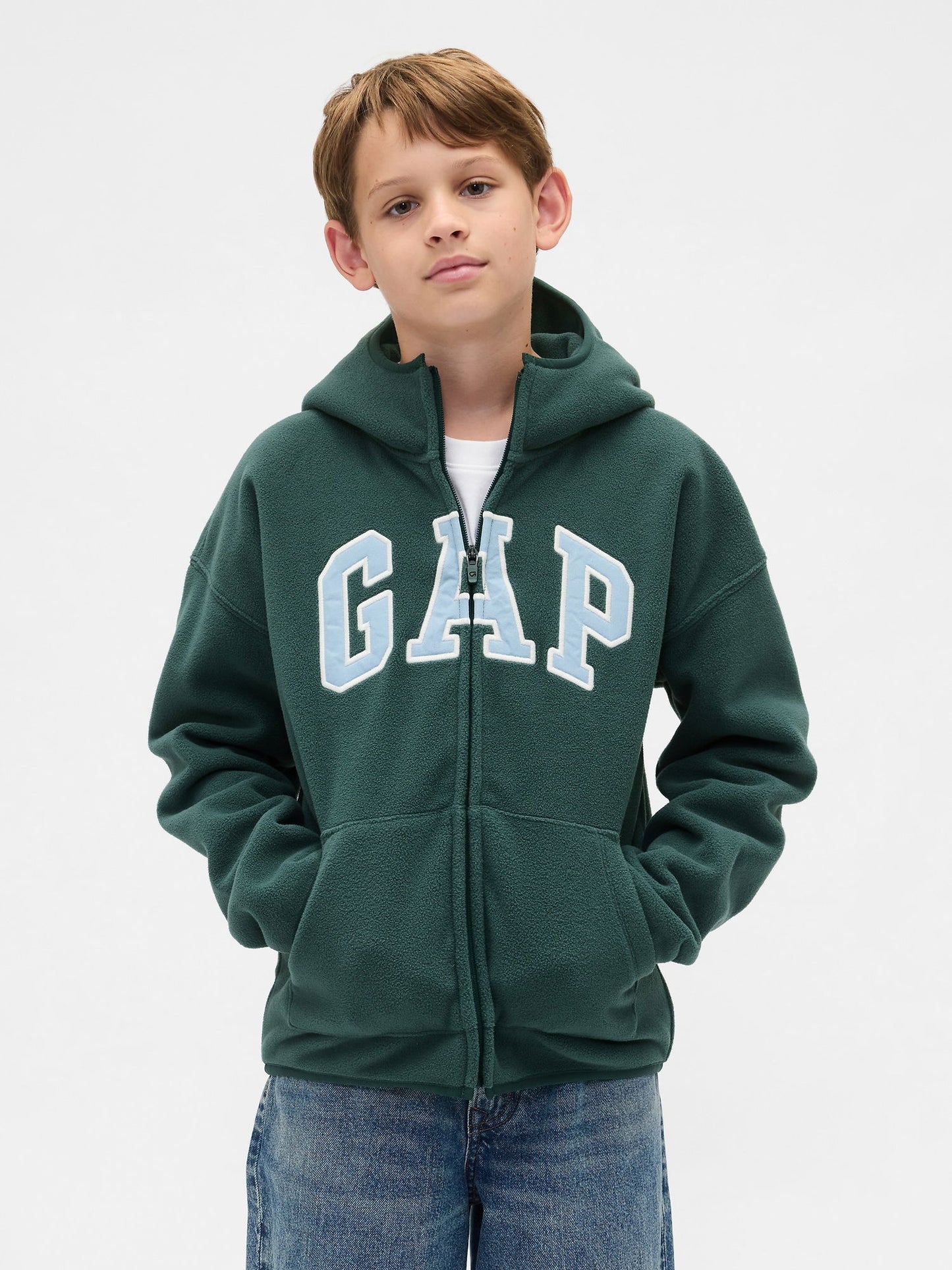 Koyu Yeşil Vintagesoft Gap Logo Fermuarlı Sweatshirt