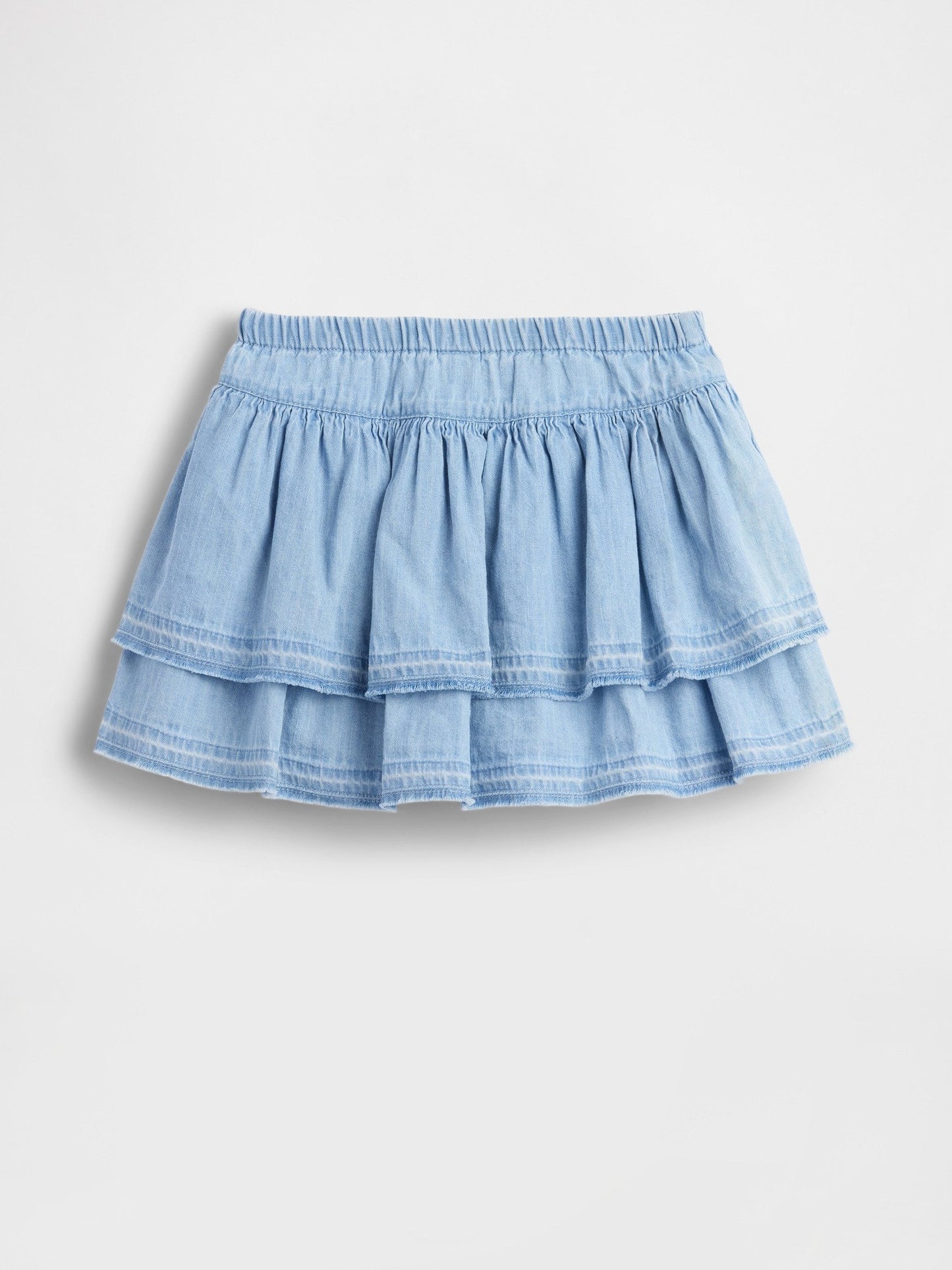Açık Mavi Denim Ruffle Şort Etek