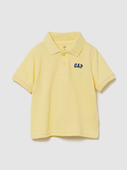 Sarı Logo Pique Polo T-shirt