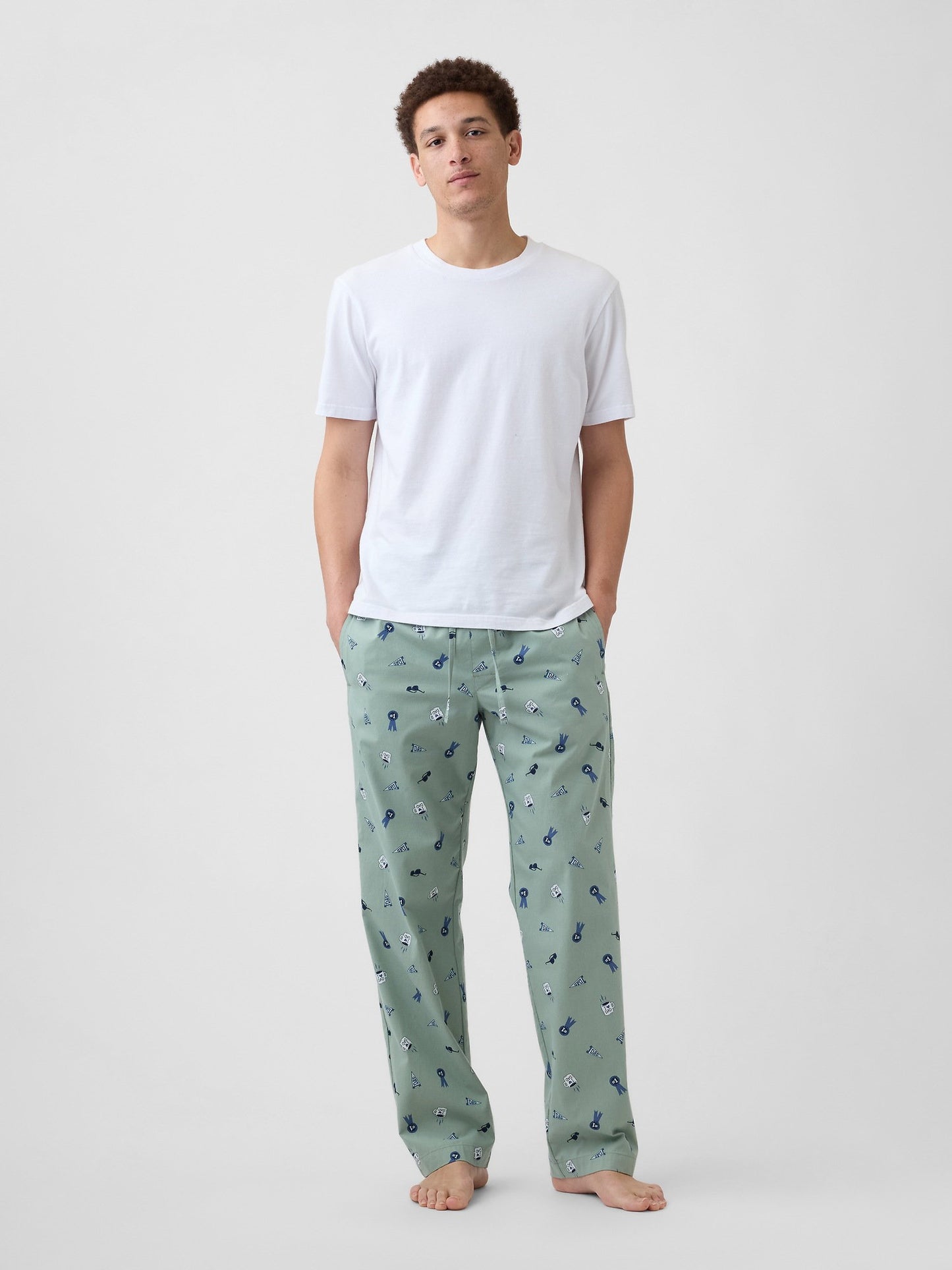 Yeşil Relaxed Poplin Pijama Altı