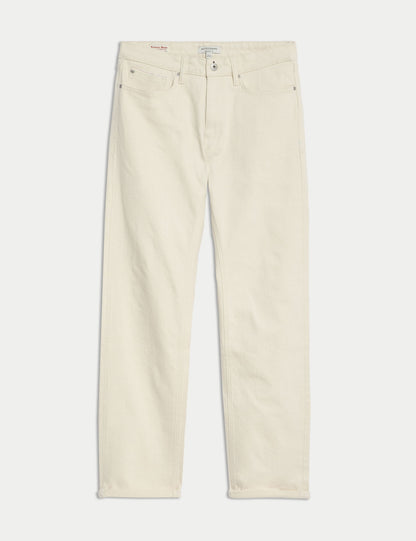 Saf Pamuklu Düz Kesim Selvedge Jean