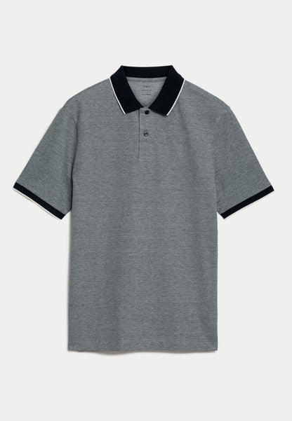Saf Pamuklu Kısa Kollu Polo Yaka T-shirt