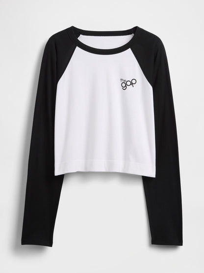 Siyah Relaxed Crop Gap Logo T-shirt