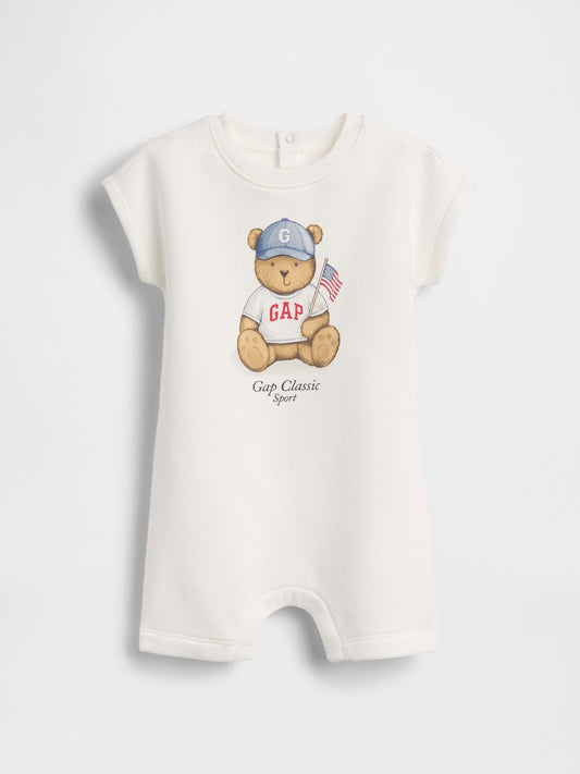 Beyaz Baby Vintagesoft Brannan Bear Kısa Tek Parça