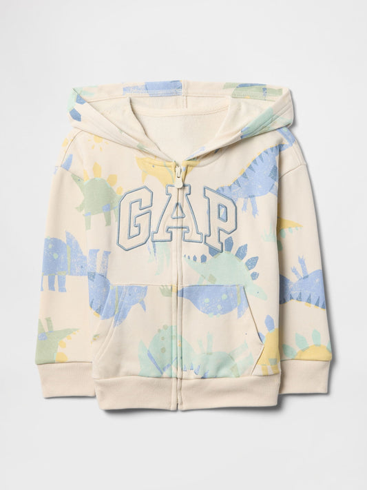 Bej Gap Logo Relaxed Havlu Kumaş Fermuarlı Sweatshirt
