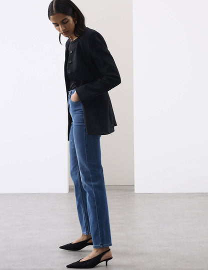 Yüksek Belli Straight Leg Jean
