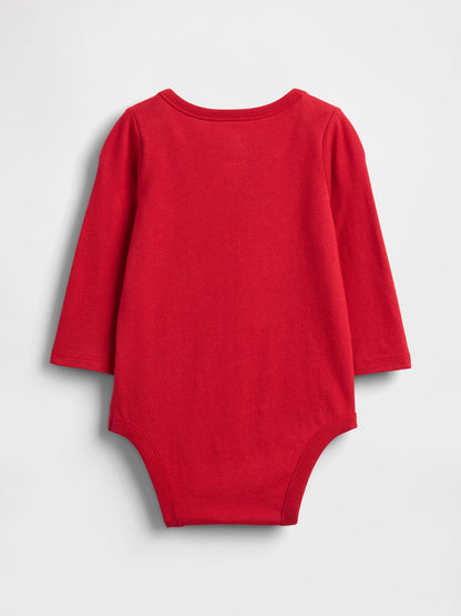 Kırmızı First Favorites Organik Pamuk Grafik Bodysuit
