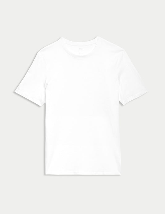 Saf Pamuklu Kısa Kollu T-shirt