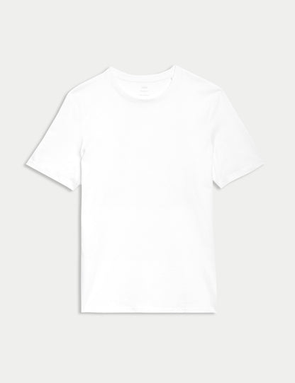 Saf Pamuklu Kısa Kollu T-shirt