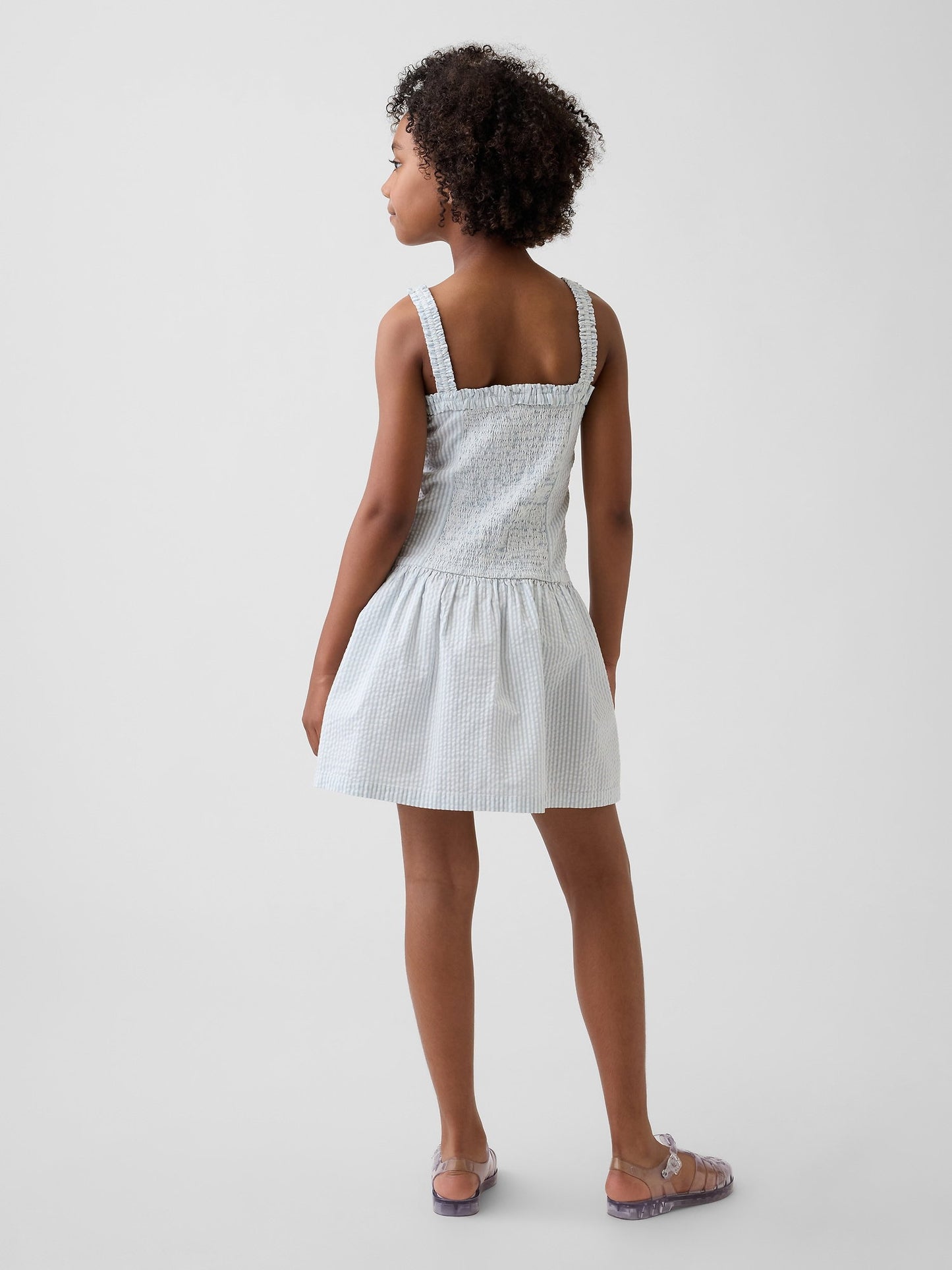 Açık Mavi Drop-waist Elbise