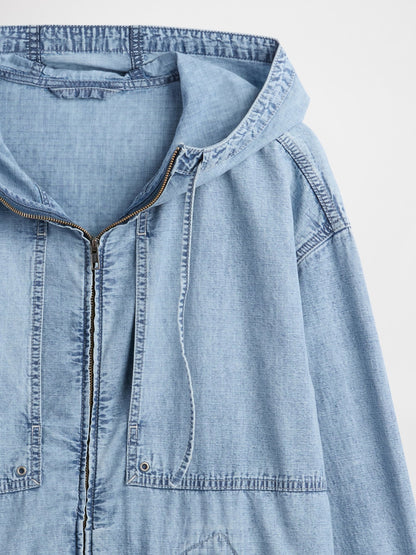 Mavi Denim Ripstop Oversized Anorak Fermuarlı Ceket