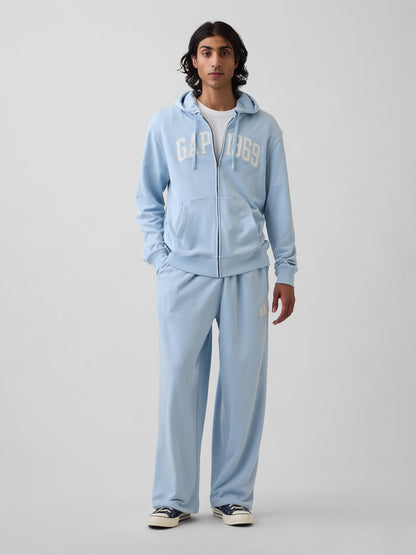 Açık Mavi Fransız Havlu Kumaş Baggy Gap 1969 Logo Sweat Pantolon