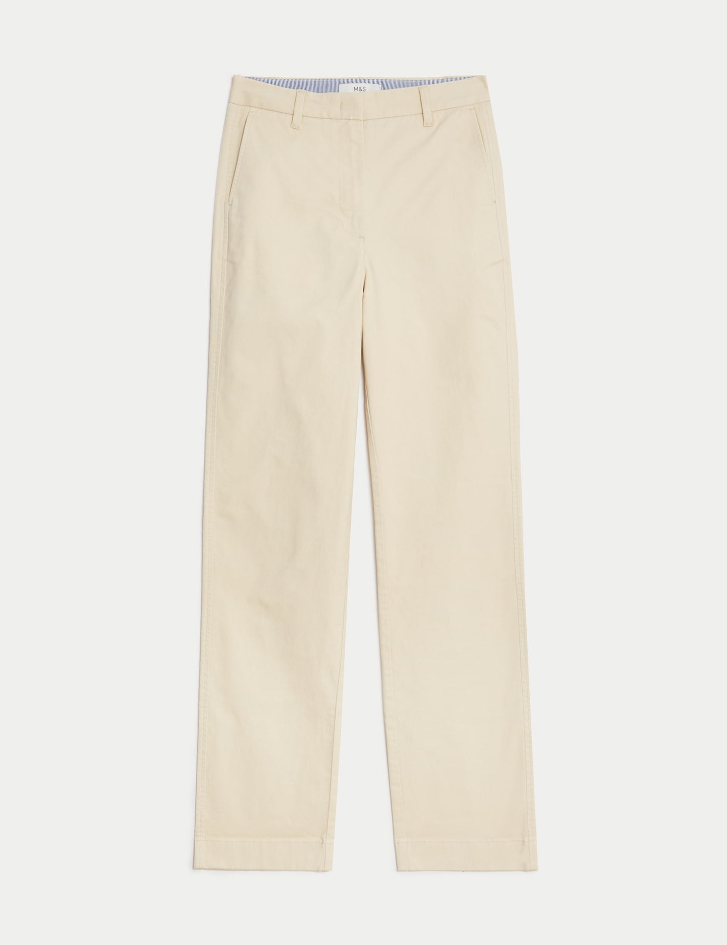 Yüksek Bel Straight Leg Chino Pantolon