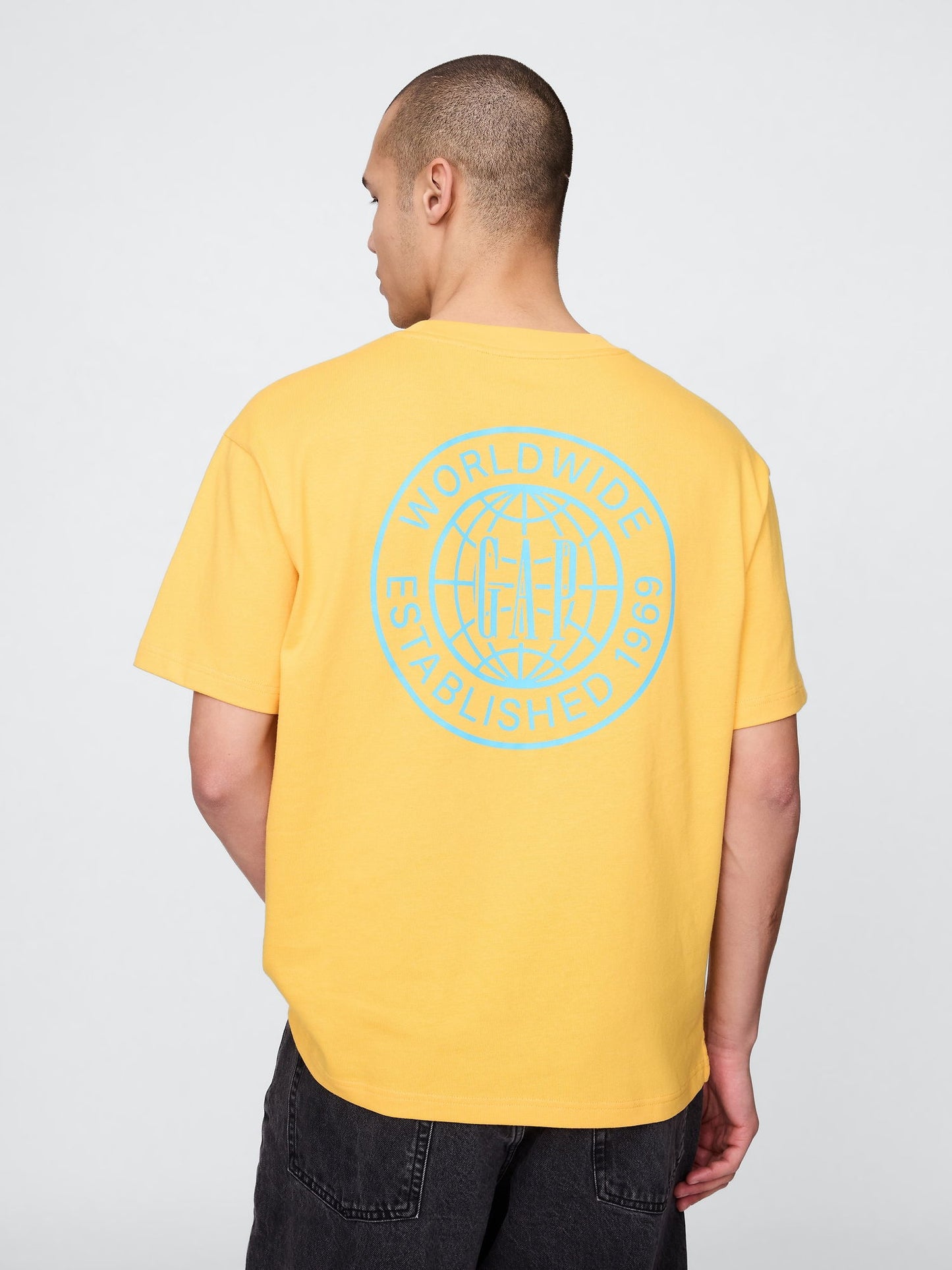 Sarı Gap Logo Oversize T-shirt