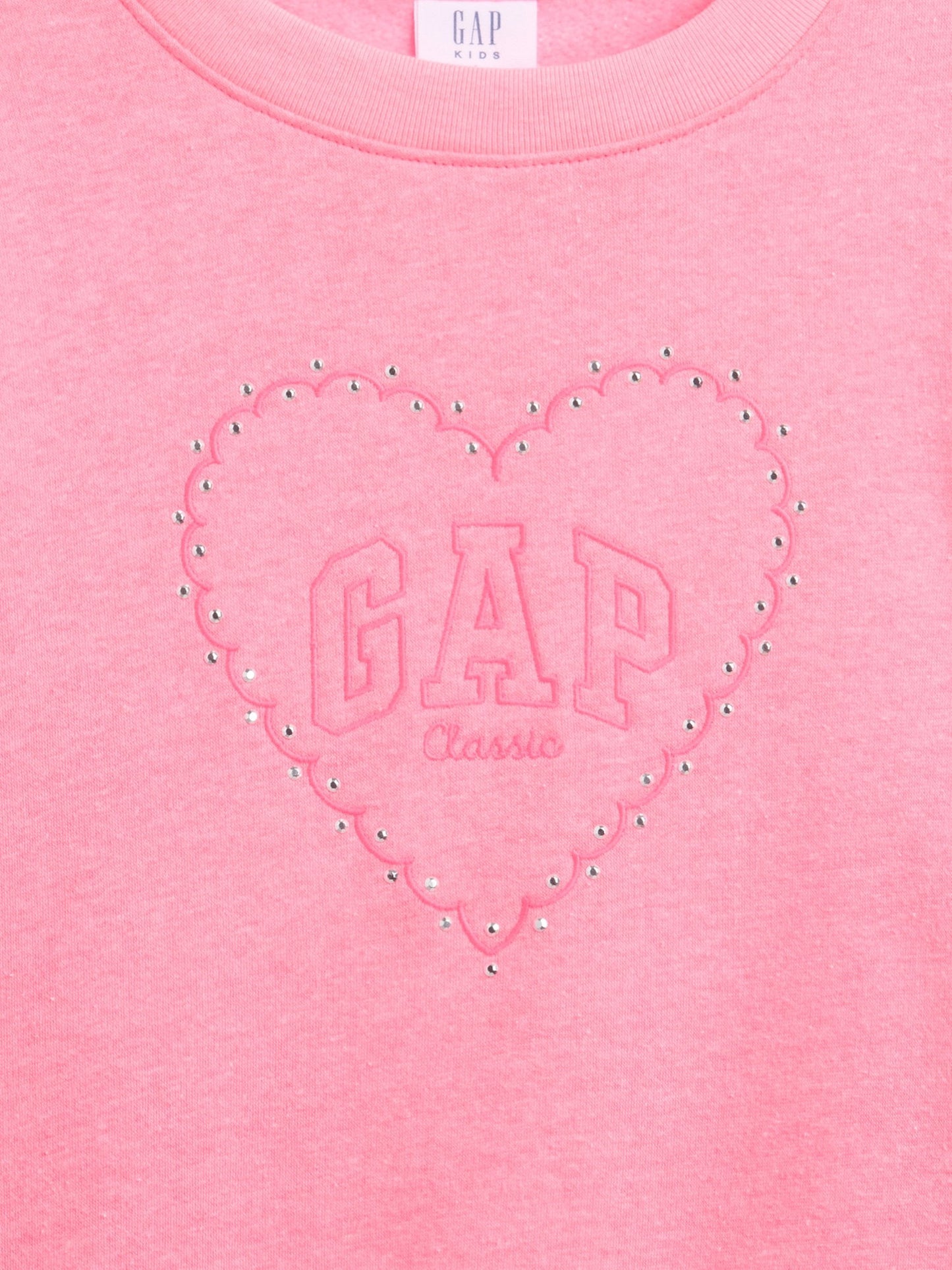 Pembe Oversized Gap Logo Grafik Baskılı Sweatshirt