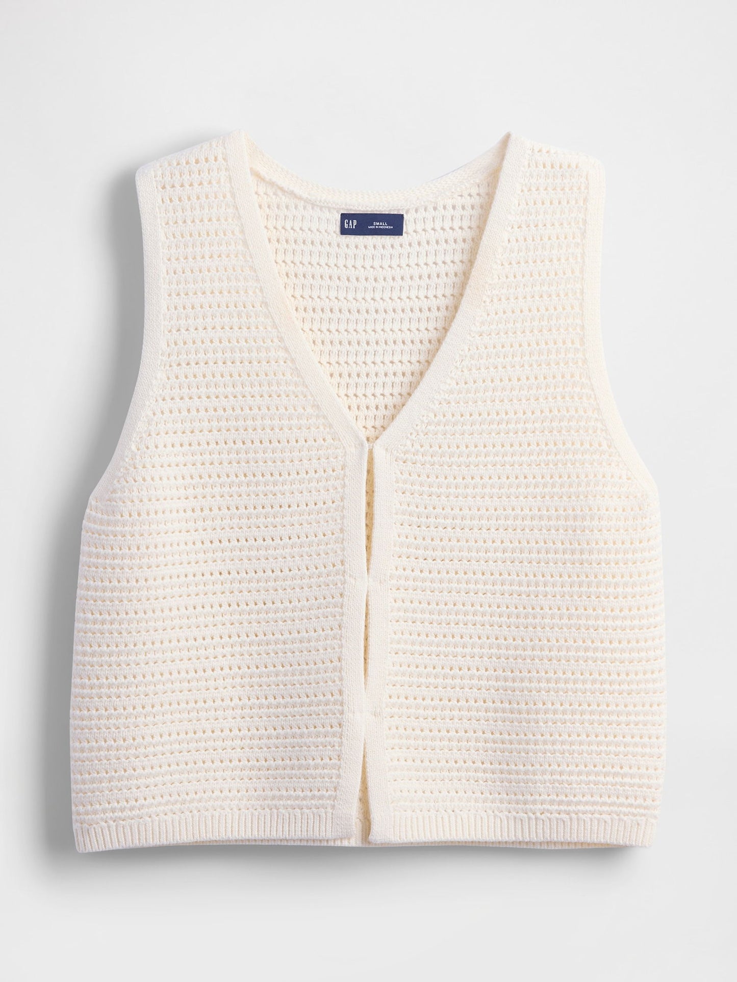 Beyaz 100% Pamuk Crochet Yelek