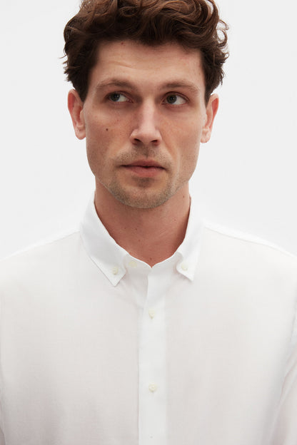 Damat Comfort Beyaz Armürlü %100 Pamuklu Gömlek