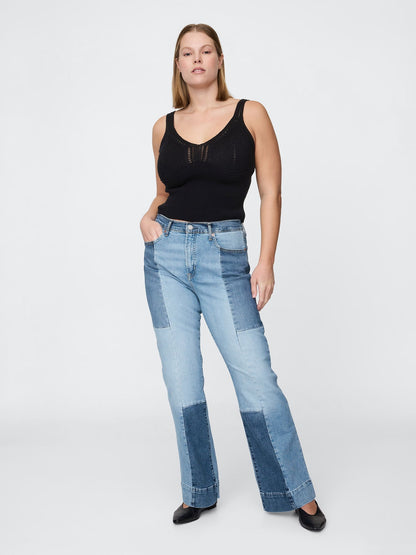Mavi High Rise Patchwork '70s Flare Jean Pantolon