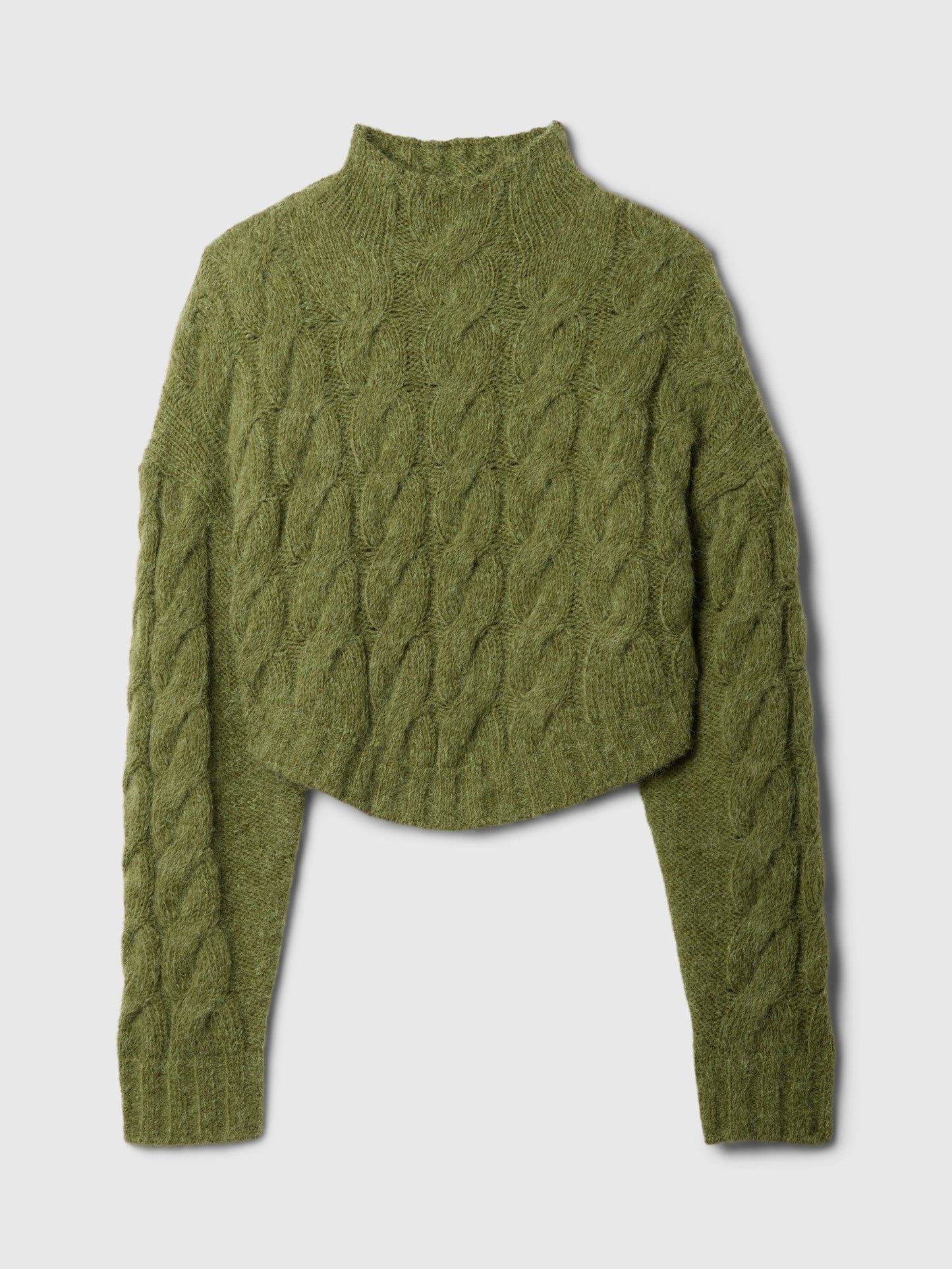 Yeşil Gap × Cult Gaia Cable Örgü Crop Kazak