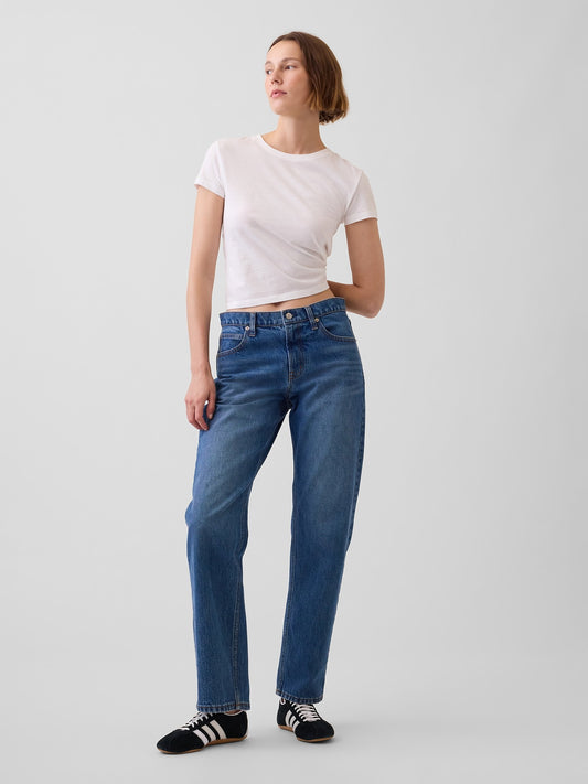 Mavi Mid Rise Straight Taper Jean Pantolon