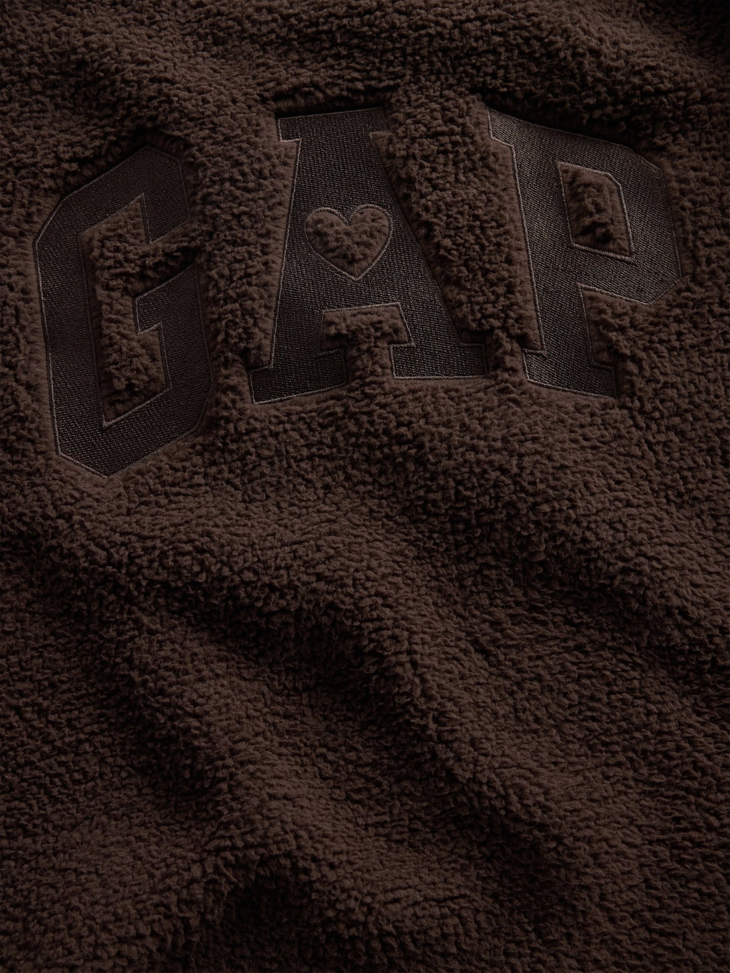 Koyu Kahverengi Sherpa Gap Logo Tunik Sweatshirt
