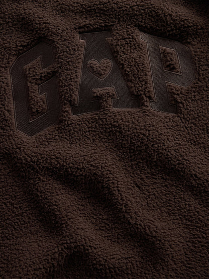Koyu Kahverengi Sherpa Gap Logo Tunik Sweatshirt