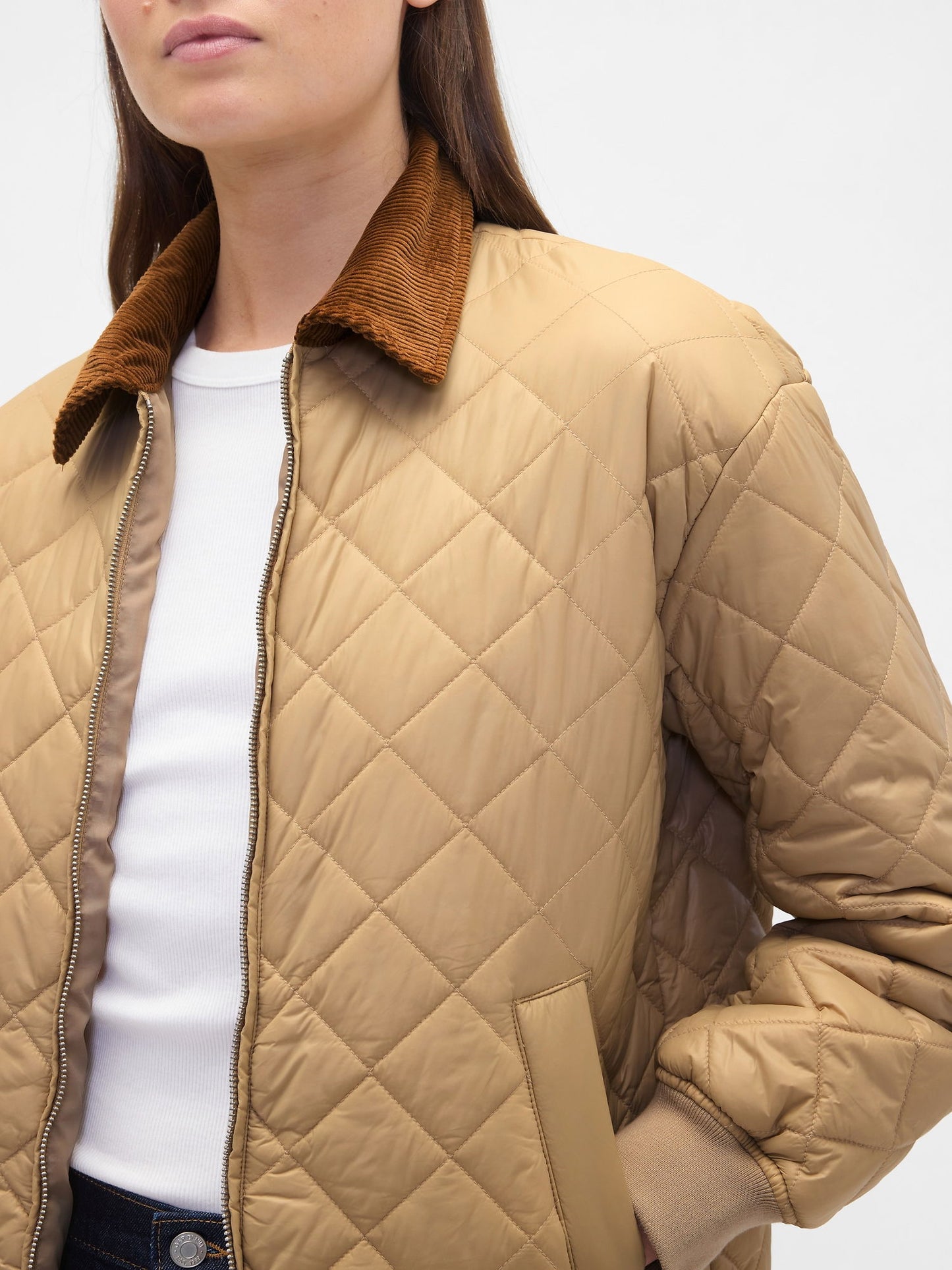 Kahverengi Relaxed Quilted Ceket