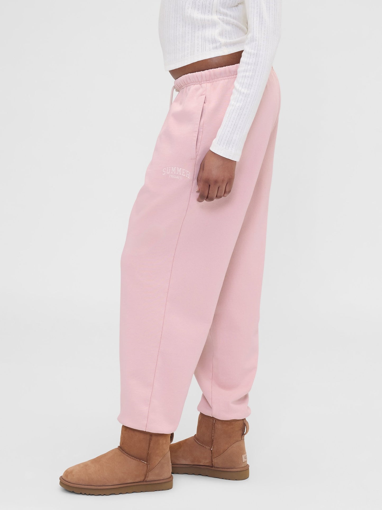 Pembe Gap × Summer Fridays Heavyweight Relaxed Logo Eşofman Altı