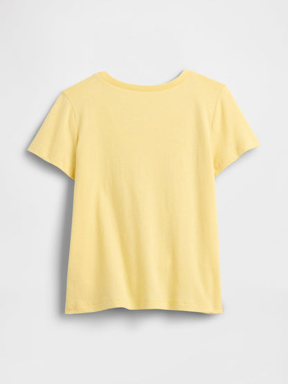 Sarı Grafik Baskılı T-shirt