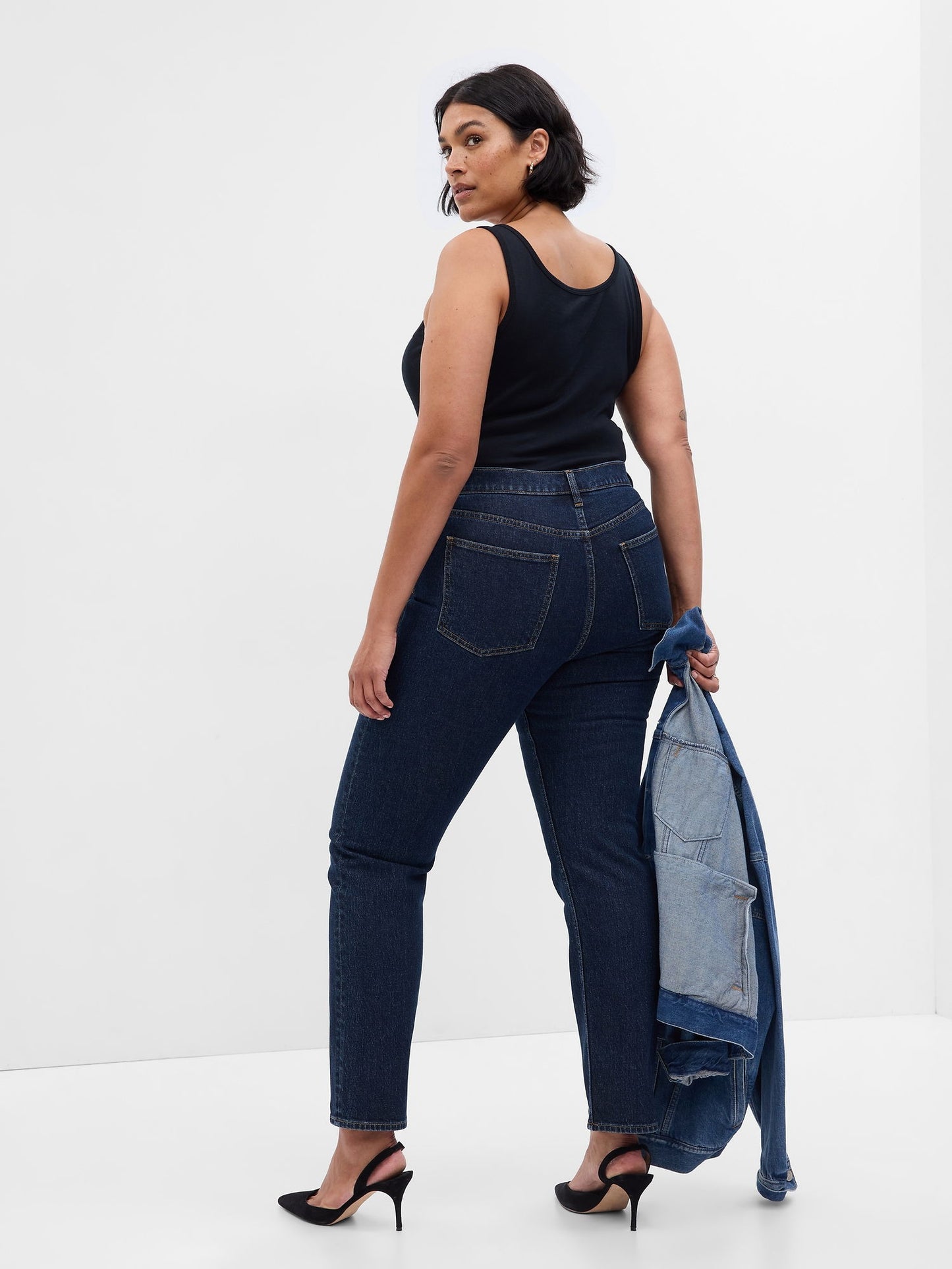 Lacivert High Rise '90s Straight Jean Pantolon