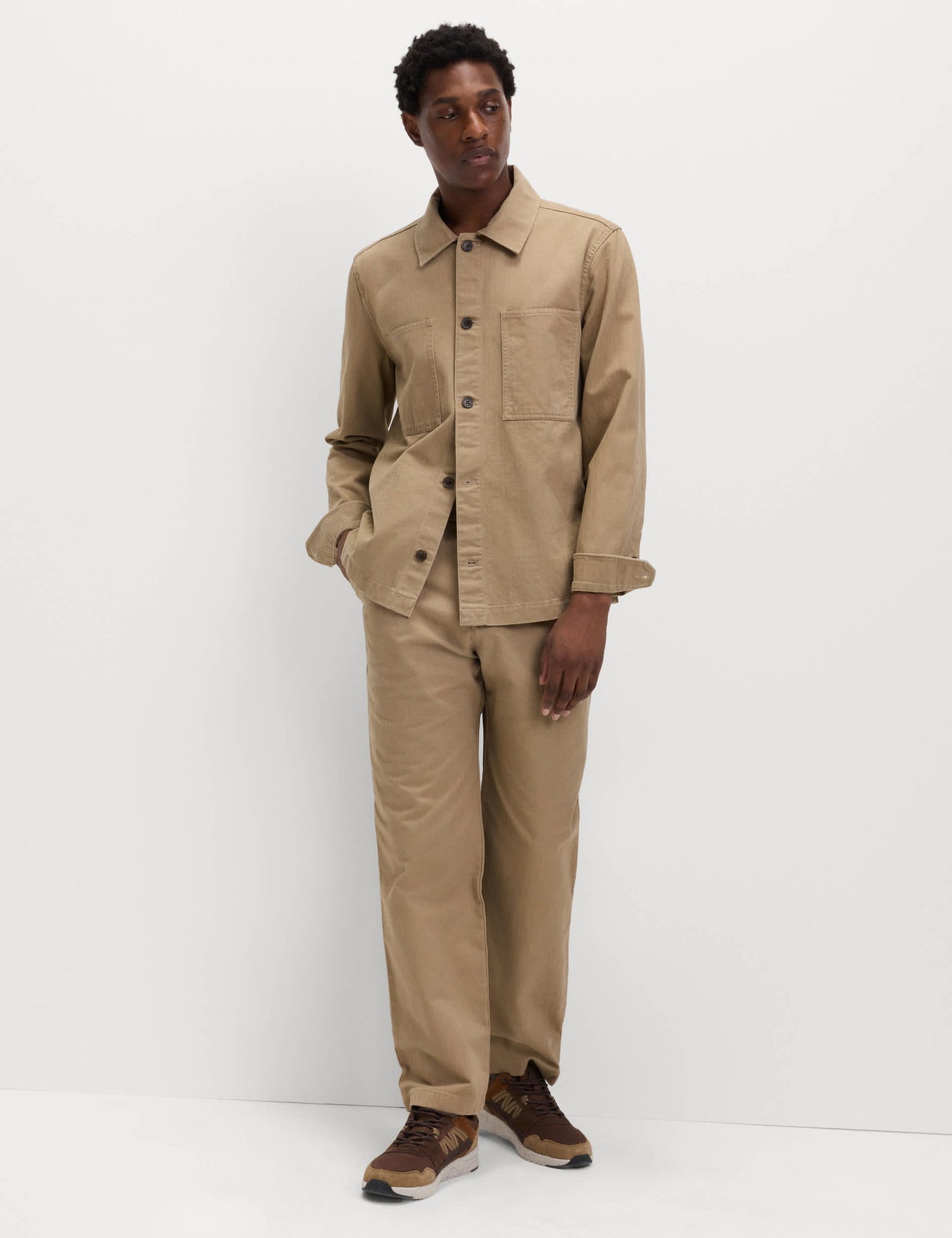 Pure Cotton Herringbone Pantolon