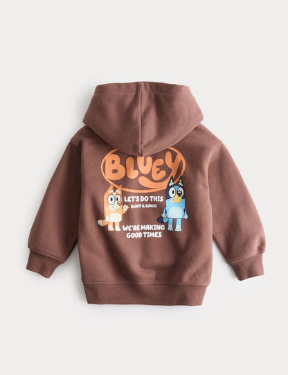 Pamuk Karışımlı Bluey Kapüşonlu Sweatshirt (2-8 Yaş)