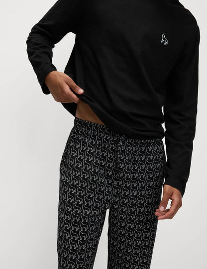 Saf Pamuklu Desenli Pijama Takımı