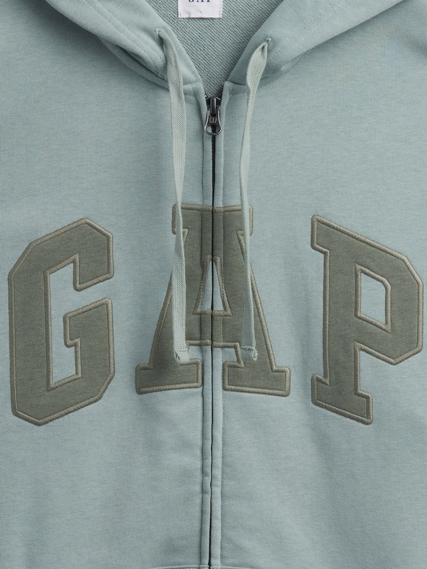 Açık Yeşil Relaxed Gap Logo Fransız Havlu Kumaş Fermuarlı Sweatshirt