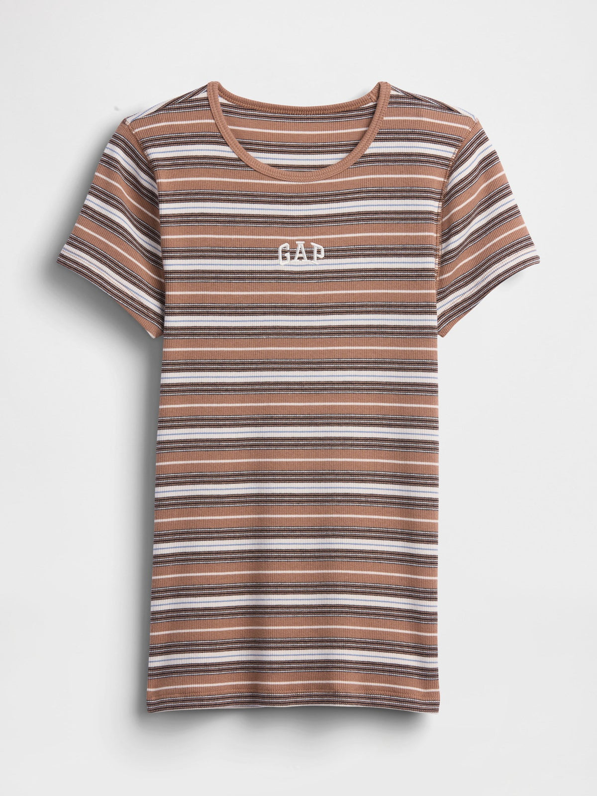 Kahverengi Modern Fitilli Gap Logo T-shirt