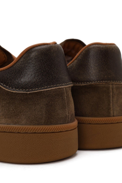 Erkek Taba Bağcıklı Kalın Tabanlı Süet Deri Sneaker