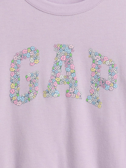 Lila Mix & Match Çiçek Desenli Logo T-shirt