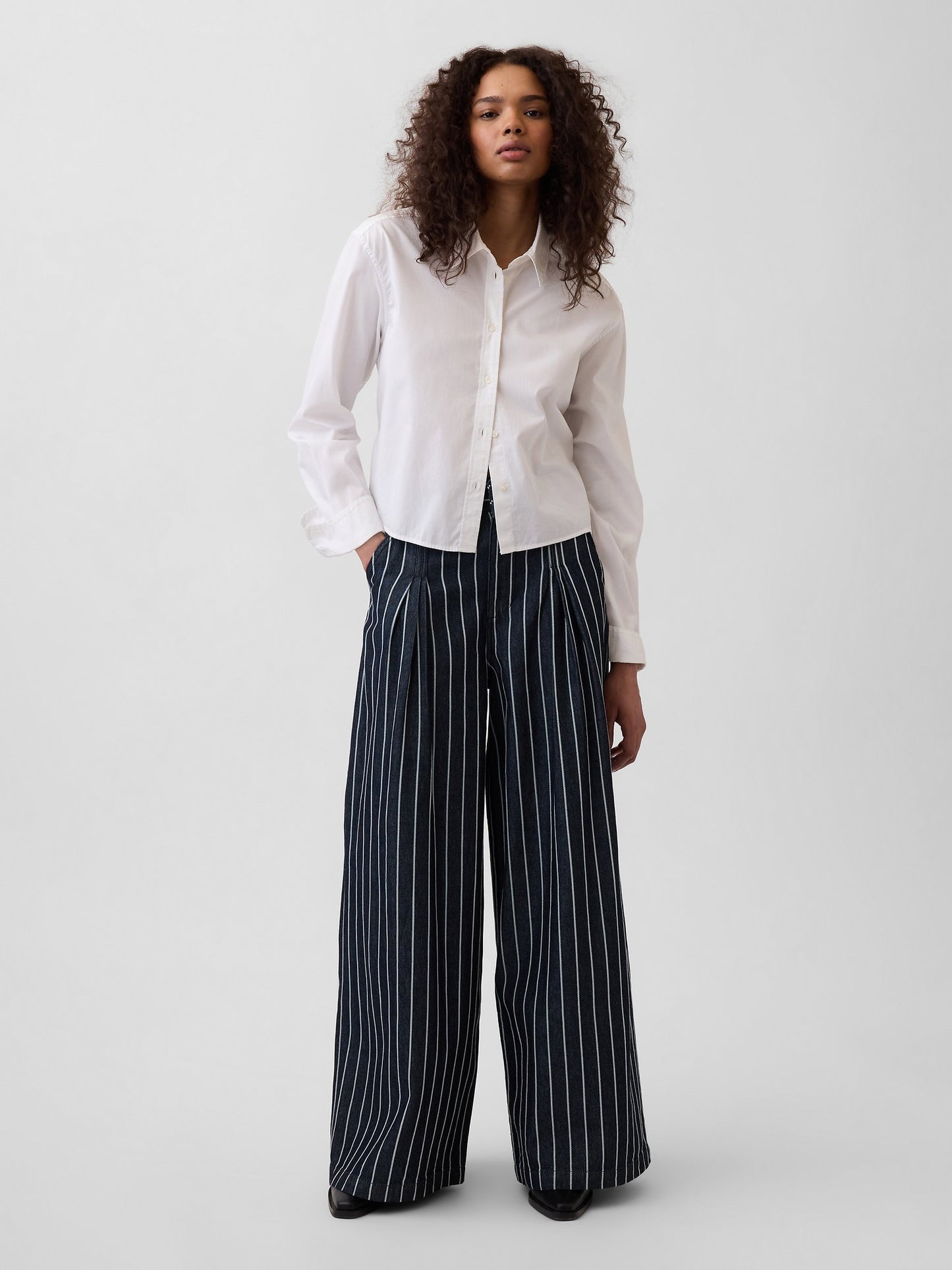 Koyu Mavi Gap × Hfr Extra High Rise Çizgili Denim Pantolon By Latouché