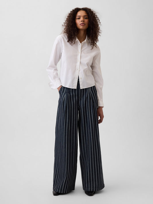 Koyu Mavi Gap × Hfr Extra High Rise Çizgili Denim Pantolon By Latouché