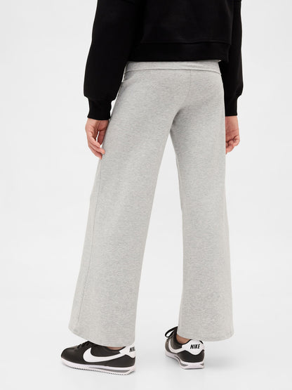 Açık Gri Wide-leg Foldover Leggings Tayt