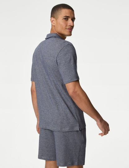 Saf Pamuklu Kısa Kollu Pijama Üstü