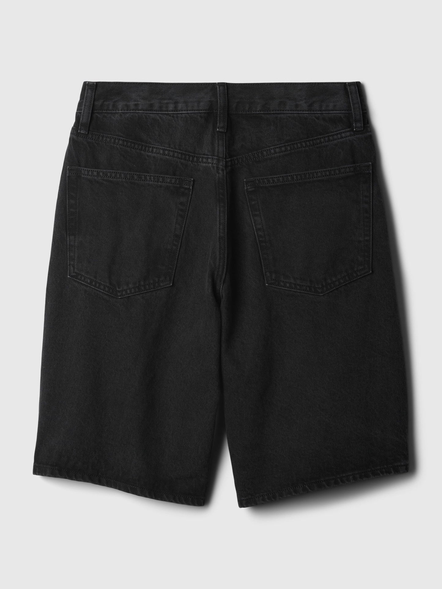 Siyah 11.5 Mid Rise Longline Denim Şort