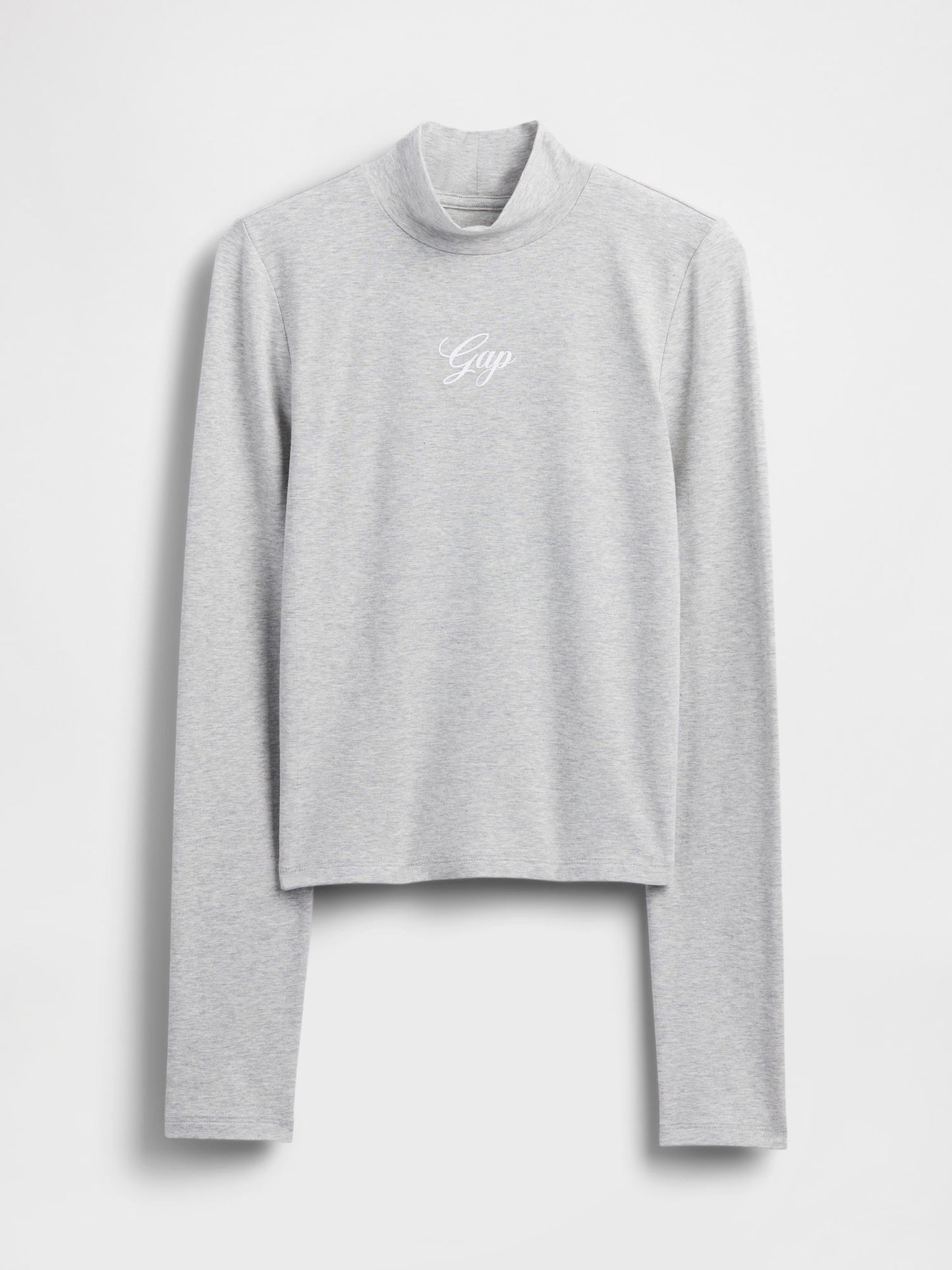 Gri Crop Gap Logo Mockneck T-shirt
