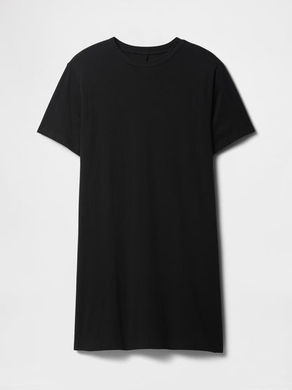Siyah Çizgili T-shirt Elbise