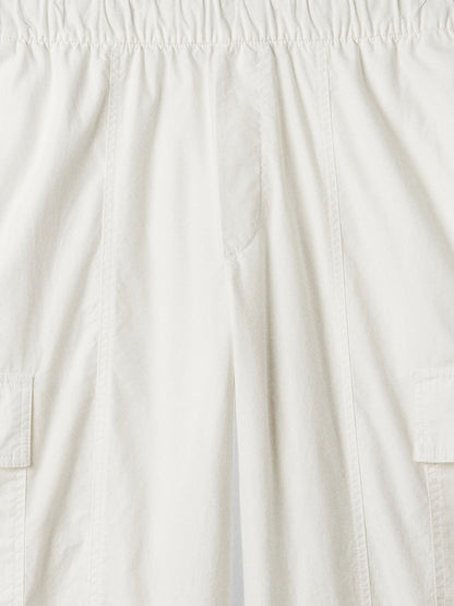 Kırık Beyaz Kargo Paraşüt Pull-on Pantolon