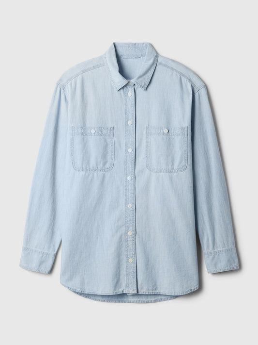 Açık Mavi Chambray Denim Big Washwell™ Gömlek