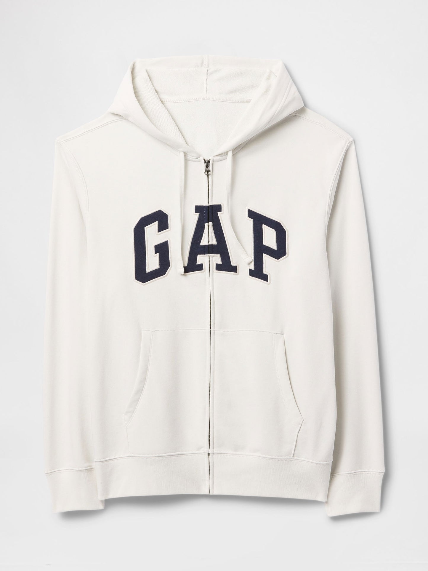 Beyaz Gap Logo Fermuarlı Fransız Havlu Kumaş Sweatshirt