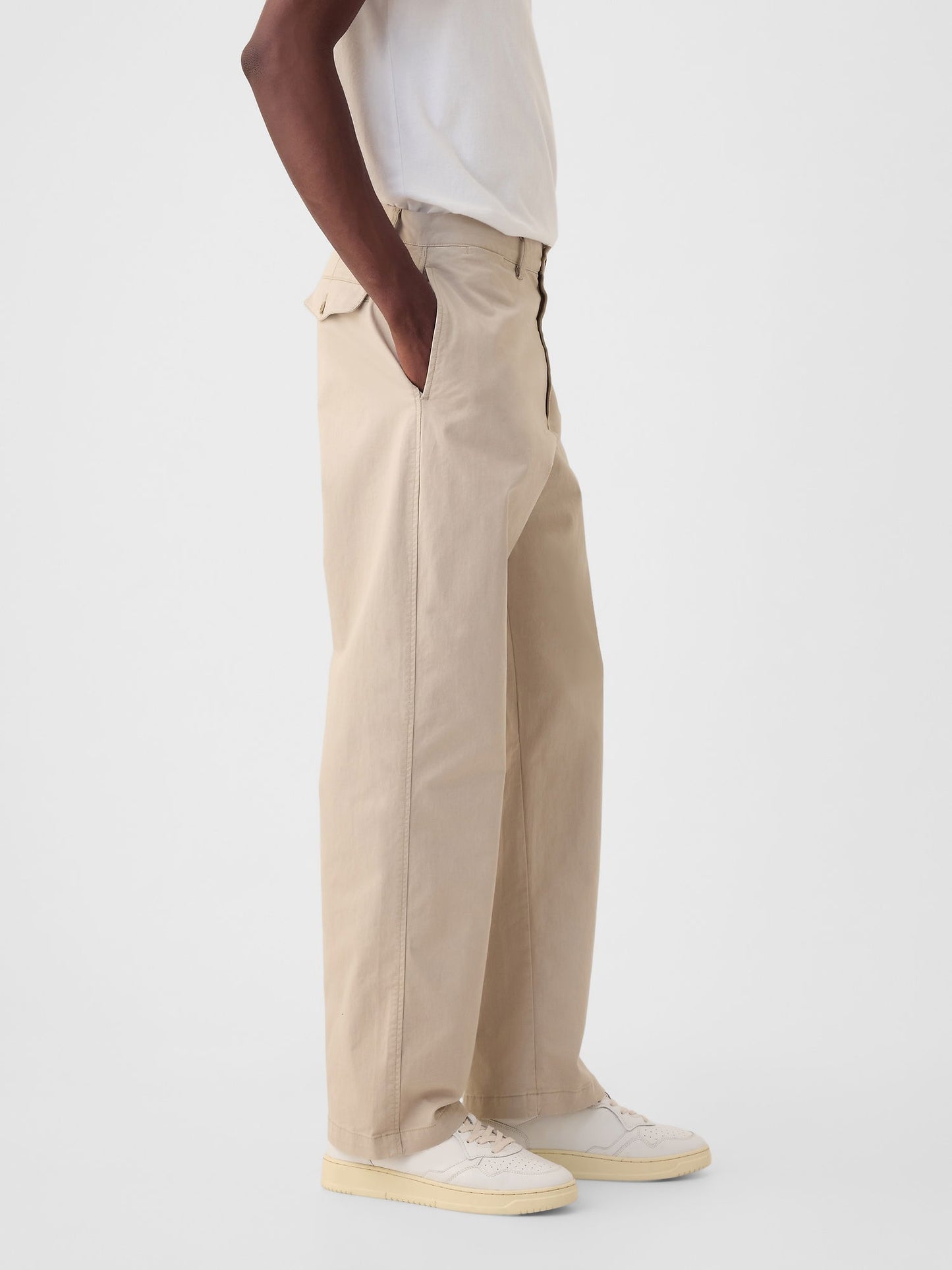 Krem Modern '90s Loose Kaki Pantolon