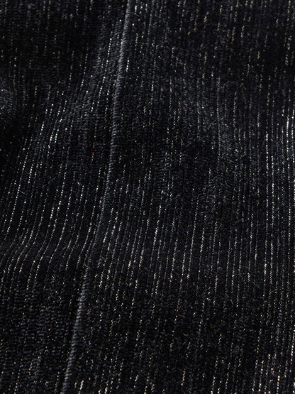 Siyah Parlak Kadife Flare Legging Tayt