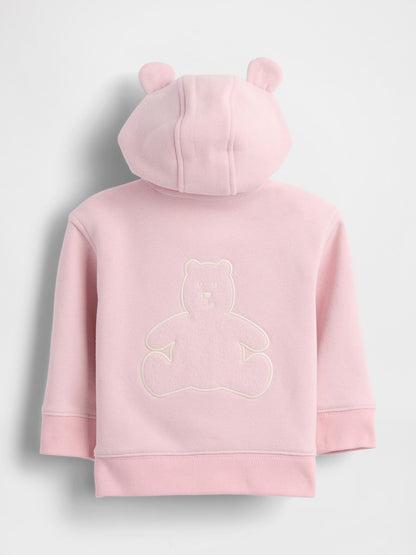 Pembe Vintagesoft Bear Logo Fermuarlı Sweatshirt